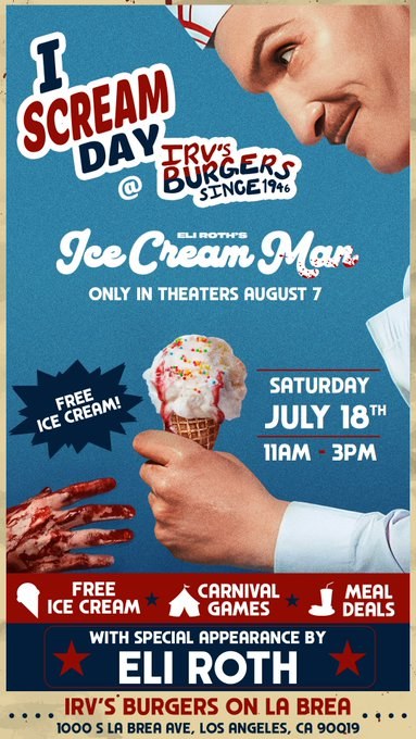 Eli Roth’s Ice Cream Man Hosting Free I-Scream Carnival in Los Angeles